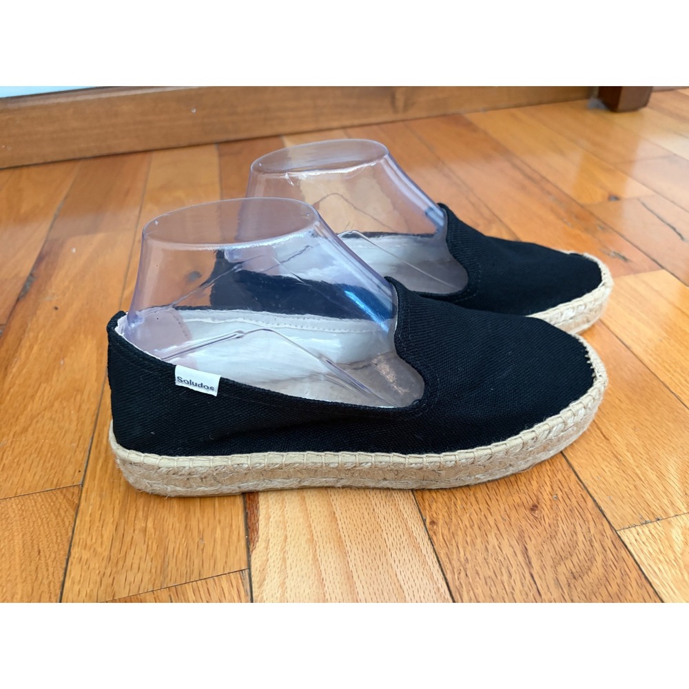 Soludos The‎ Platform Smoking Espadrille Black Size 8.5